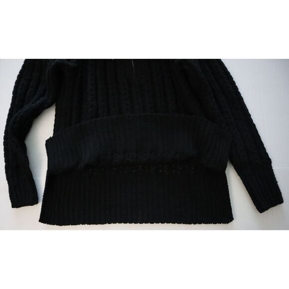 Aerie 065-0745-3088 Women's Sz XS True Black Cable Car Quarter Zip Sweater - Picture 12 of 13